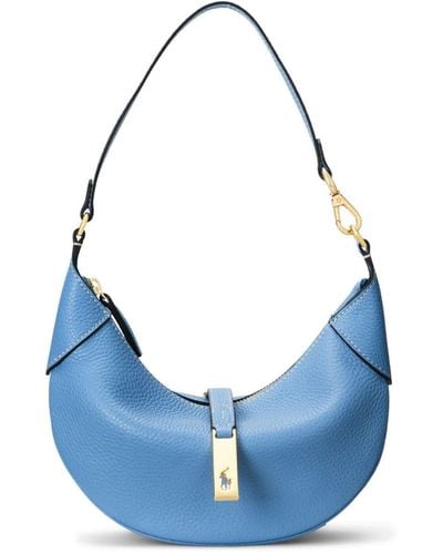 Polo Ralph Lauren Small Logo-charm Leather Shoulder Bag - Blue