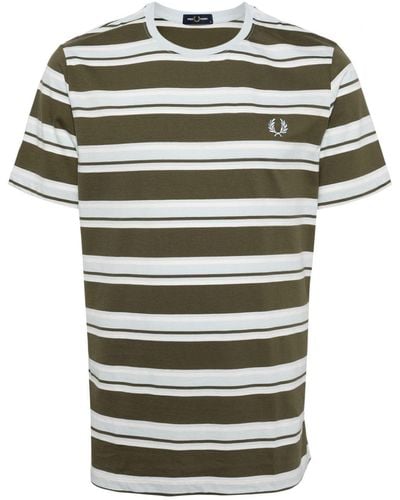 Fred Perry Embroidered-logo cotton t-shirt - Grün