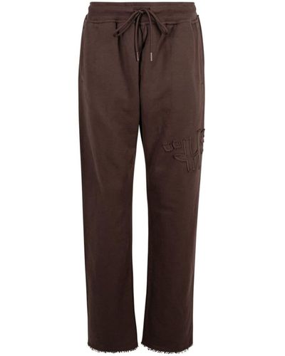 Honor The Gift Script-embroidered Track Pants - Brown