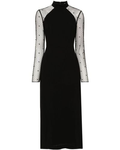 Karl Lagerfeld Point-d'esprit Crepe Dress - Black