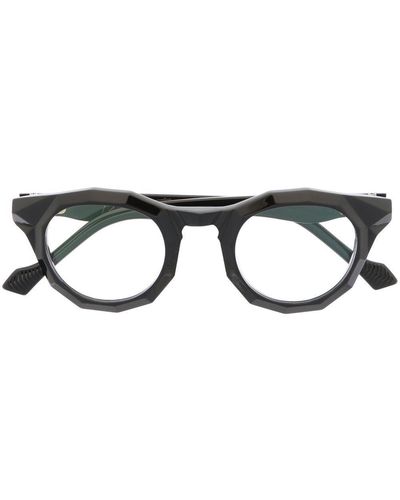 Yohji Yamamoto ジオメトリック眼鏡フレーム - ブラック