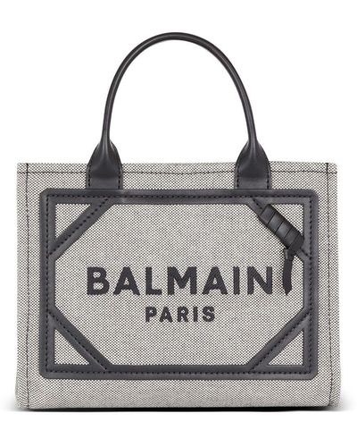 Balmain Kleine B-army Canvas Shopper - Grijs