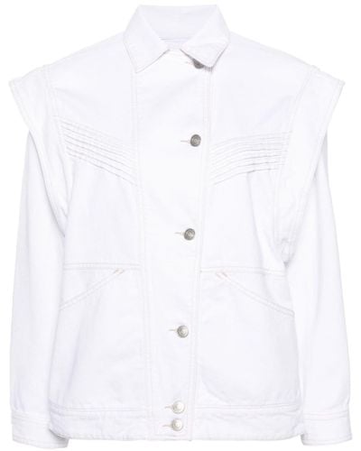 Isabel Marant Harmon Convertible Denim Jacket - White