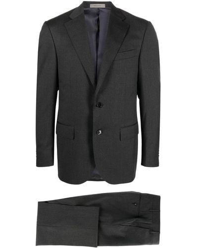 Corneliani Single-breasted Virgin-wool Suit - Black