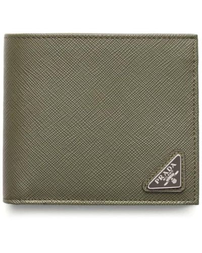 Prada Saffiano Leather Bi-fold Wallet - Green