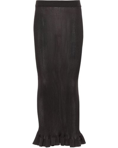 Sunnei Semi-sheer Ribbed Long Skirt - Black