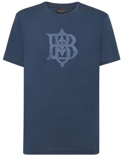 Billionaire T-Shirt mit Logo-Applikation - Blau