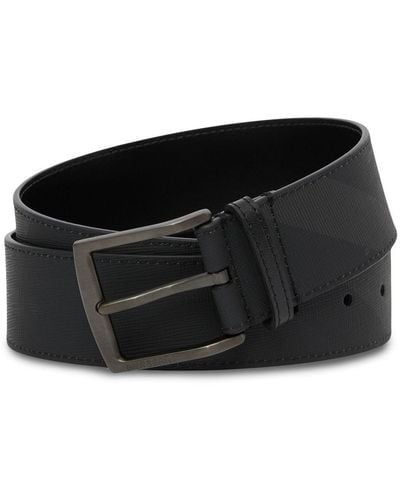 Burberry London Check Leather Belt - Black