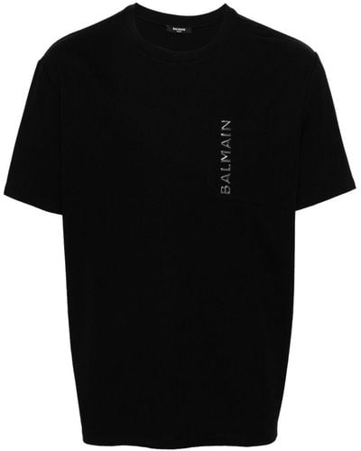 Balmain T-shirt Met Logo-reliëf - Zwart