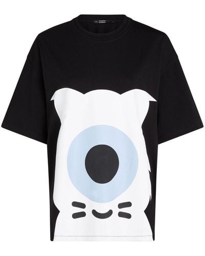 Karl Lagerfeld X Darcel Disappoints T-shirt Van Biologisch Katoen - Zwart