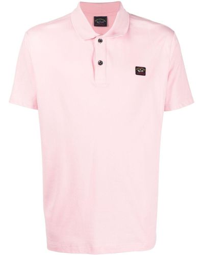 Paul & Shark Chest Logo-Patch Detail Polo Shirt - Pink