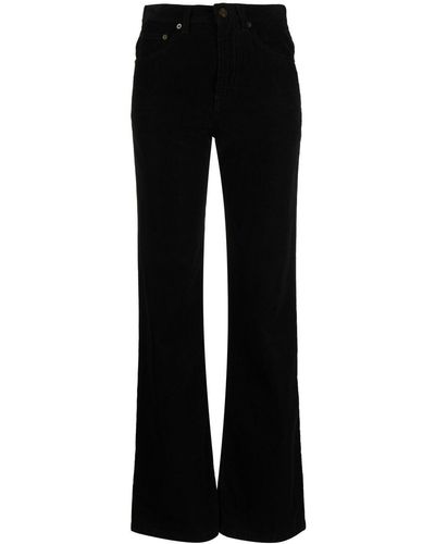 Saint Laurent Pantaloni dritti a coste - Nero