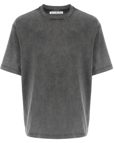 Acne Studios T-Shirt mit Logo-Patch - Grau