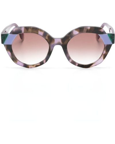 Face A Face Zaïku Geometric-frame Sunglasses - Pink