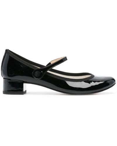 Repetto Zapatos Lio Mary Jane con tacón de 35mm - Negro