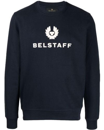 Belstaff Sweatshirt mit Logo-Print - Blau