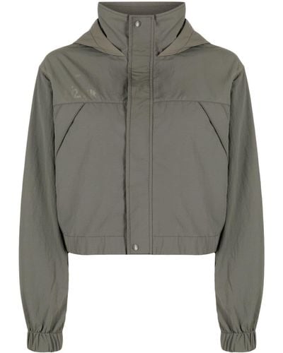 Izzue Logo-print Hooded Jacket - Gray