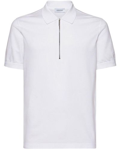 Ferragamo Poloshirt mit Reißverschluss - Weiß