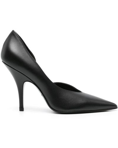 Patrizia Pepe 100mm Leather Court Shoes - Black