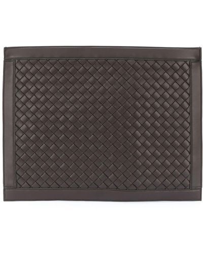 Bottega Veneta Porte-documents en cuir Intrecciato - Marron