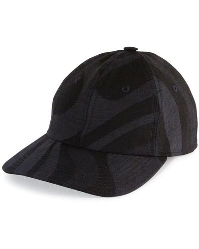 Emilio Pucci Abstract-pattern Denim Baseball Cap - Black