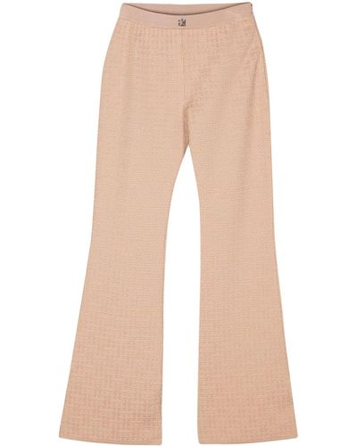 Givenchy 4g-jacquard Flared Trousers - Natural