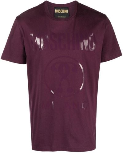 Moschino T-Shirt mit Logo-Print - Lila