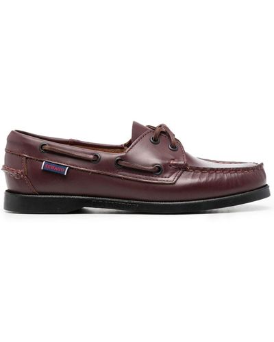 Sebago Lace-up Round Toe Loafers - Brown