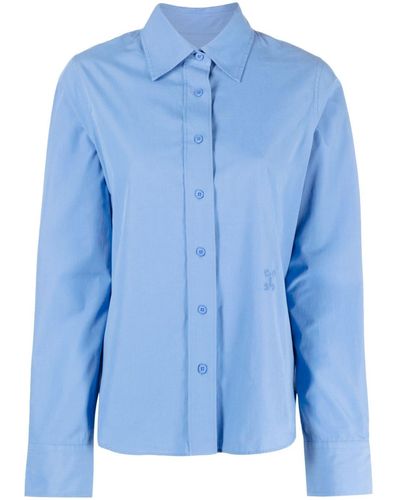 Closed Logo-embroidered Chambray Shirt - Blue