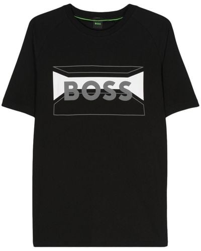 BOSS Camiseta tipo jersey con logo - Negro