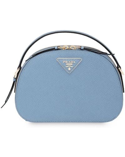 Prada Odette Saffiano Leather Bag - Blue
