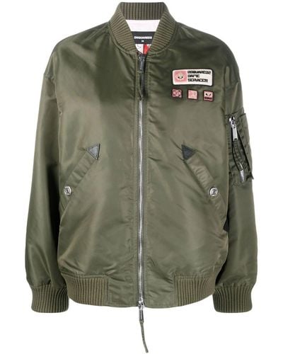 DSquared² Patch-detail Bomber Jacket - Green