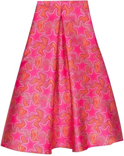ALESSANDRO ENRIQUEZ Star-print Maxi Skirt - Pink