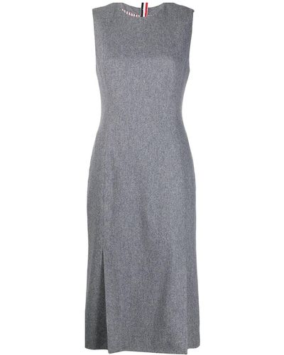 Thom Browne Sleeveless 4-vent Pencil Dress - Gray