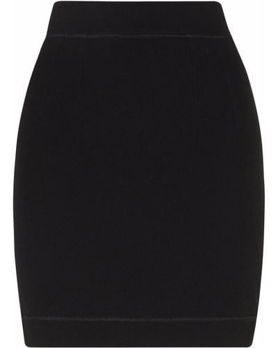 Dolce & Gabbana Jersey Getailleerde Mini-rok - Zwart