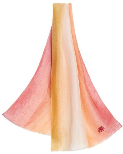 Etro Pegasoモチーフ グラデーション スカーフ - オレンジ