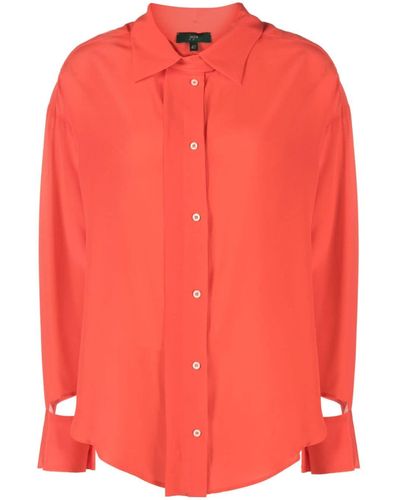 Jejia Long-sleeve Silk Shirt - Red