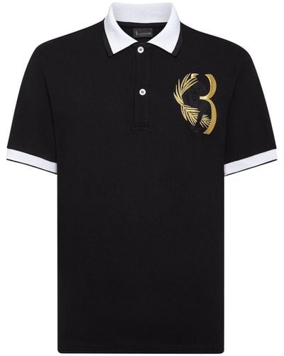 Billionaire Polo en coton à logo brodé - Noir