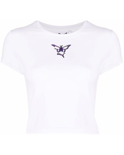 PUMA Camiseta corta con motivo de mariposas - Blanco