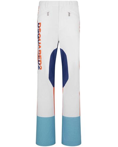 DSquared² Pantalones con diseño colour block y logo - Azul