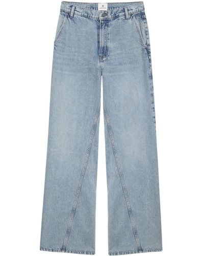 Anine Bing Jeans Met Wijde Pijpen - Blauw