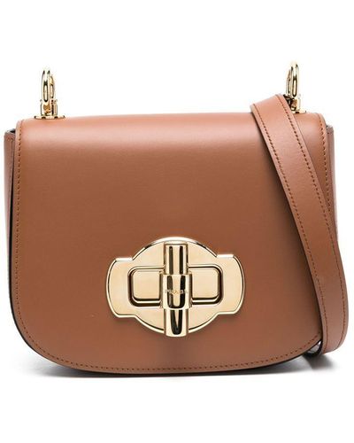 Prada Leather Logo-detail Crossbody Bag - Brown