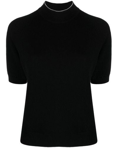 Victoria Beckham Jersey con logo bordado - Negro