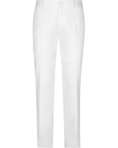 Dolce & Gabbana Klassische Hose mit Bügelfalten - Weiß