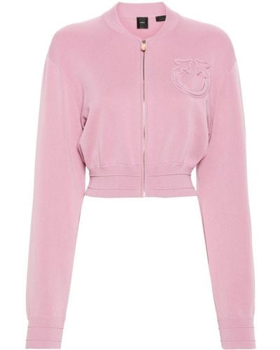 Pinko Bambusa Ribbed Bomber Jacket - Pink