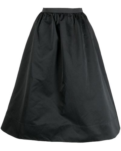Rochas High-rise A-line Midi Skirt - Black