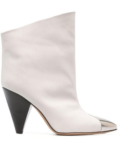Isabel Marant 90mm Adsie Metallic Toe-cap Boots - White
