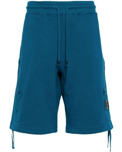 C.P. Company Lens-detail Cotton Shorts - Blue