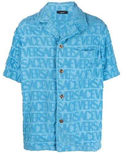 Versace ブルー オールオーバー シャツ