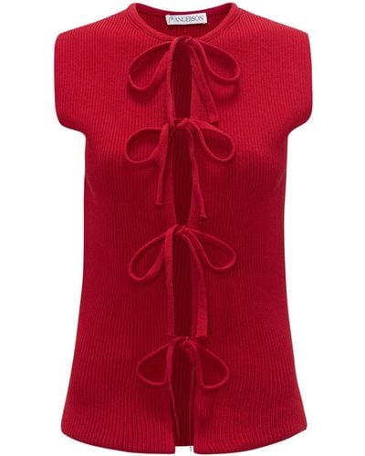 JW Anderson Bow-fastening Knitted Top - Red